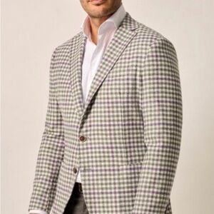 johnnie-O Purple and Green Check Blazer